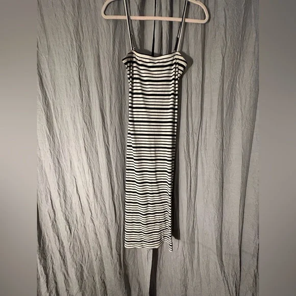 billabong black and white striped dress Billabong Honey Pie Dress BLACK – East Coast Surf main image 0